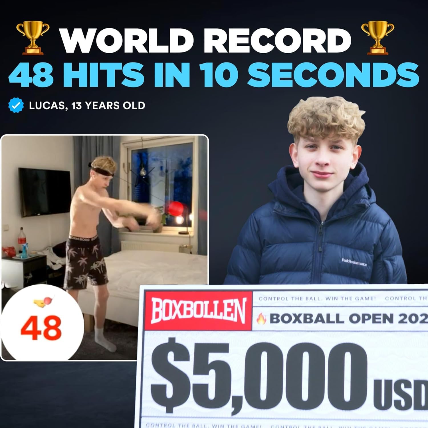 Boxbollen® Boxing Reflex Ball - Celebrity-Endorsed Home Workout Game - App-Connected Punch Counter - Hand Eye Coordination Training Ball - Christmas Gift for Boxers, All Ages - Stocking Stuffer