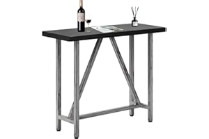 Dragosum Outdoor Bar Table, Hot Tub Table, 43.5" Patio Dining Table, Narrow Rectangular High Pub Tables, Sturdy Metal Frame, Counter Height Table for Bistro, Room and Garden