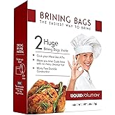 Turkey Brining Bags Set of 2 – Extra Large, Holds up to 38 lb (25.5 x 21.5 in), Heavy Duty with Gusseted Bottom & Double-Track Zippers to Prevent Leaks