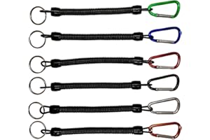 Cleocean Fishing Lanyard Tool Lanyard for Kayak Fishing Accessories Multifunction Carabiner Fish Stretch Lanyard (6pcs)