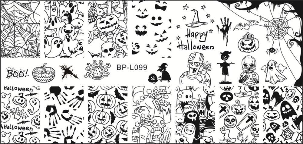 Télécharger gratuitement Images Born Pretty Nail Stamping Template Rectangle Halloween Pumpkin par