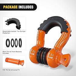 Nilight 2 Pack 3/4" D-Ring Shackle 4.75 Ton