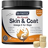 Omega 3 Fish Oil for Dogs, Salmon Oil for Dogs with EPA & DHA for Skin & Coat Health, Itch & Allergy Relief, Dog Shedding, Hot Spots Treatment, Joint Support, with Astaxanthin & Vitamin E
