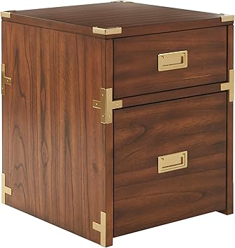 Osp Home Furnishings Wellington 2 Drawer File Cabinet Toasted Wheat Office Products File Cabinets