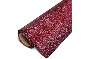 Siser Glitter HTV 11.8"x5ft Roll - Iron on Heat Transfer Vinyl (Burgundy)