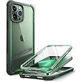 i-Blason Ares for iPhone 13 Pro Max Case 6.7 inch [Built-in Screen Protector] [Military-Grade Protection] Clear Full-Body Shockproof Rugged Bumper Phone Case for iPhone 13 Pro Max (Alpine Green)
