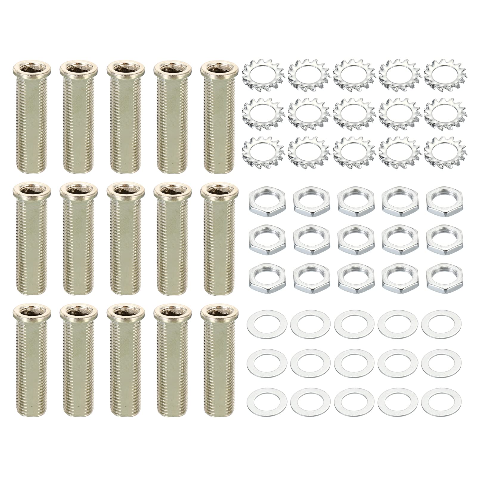 PATIKIL M10 Thread 35mm Tall Round Head Hollow Screw Bolts, 4 in 1 / 40Pieces Through Hole Bolt Chandelier Fasteners with Round Head Nut and Gasket