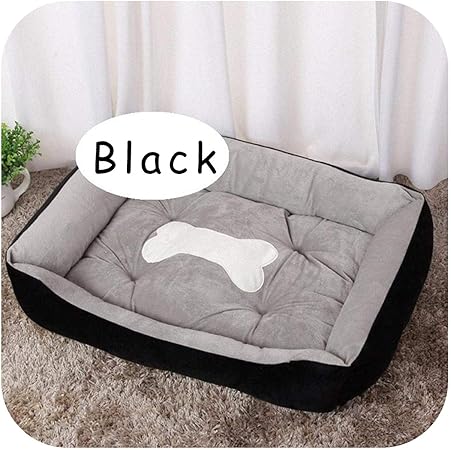 dog bed with food bowl