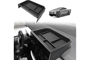 BestEvMod Center Console Screen Dash Organizer Compatible with Tesla Cybertruck 2025 2024 Pickup Dashboard Organizer Back Storage Box Tray Custom fit (Screen Back Tray - ABS)