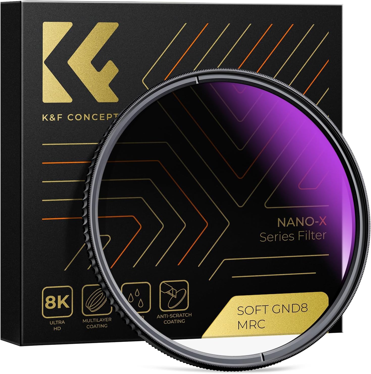K&F CONCEPT 72mm Soft GND8 Lens Filter Graduated ND Gradient Neutral Density for Camera (Nano-X Series)