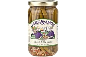 Jake & Amos Pickled Spiced Dilly Beans, 16 Oz. Jar (Pack of 2)