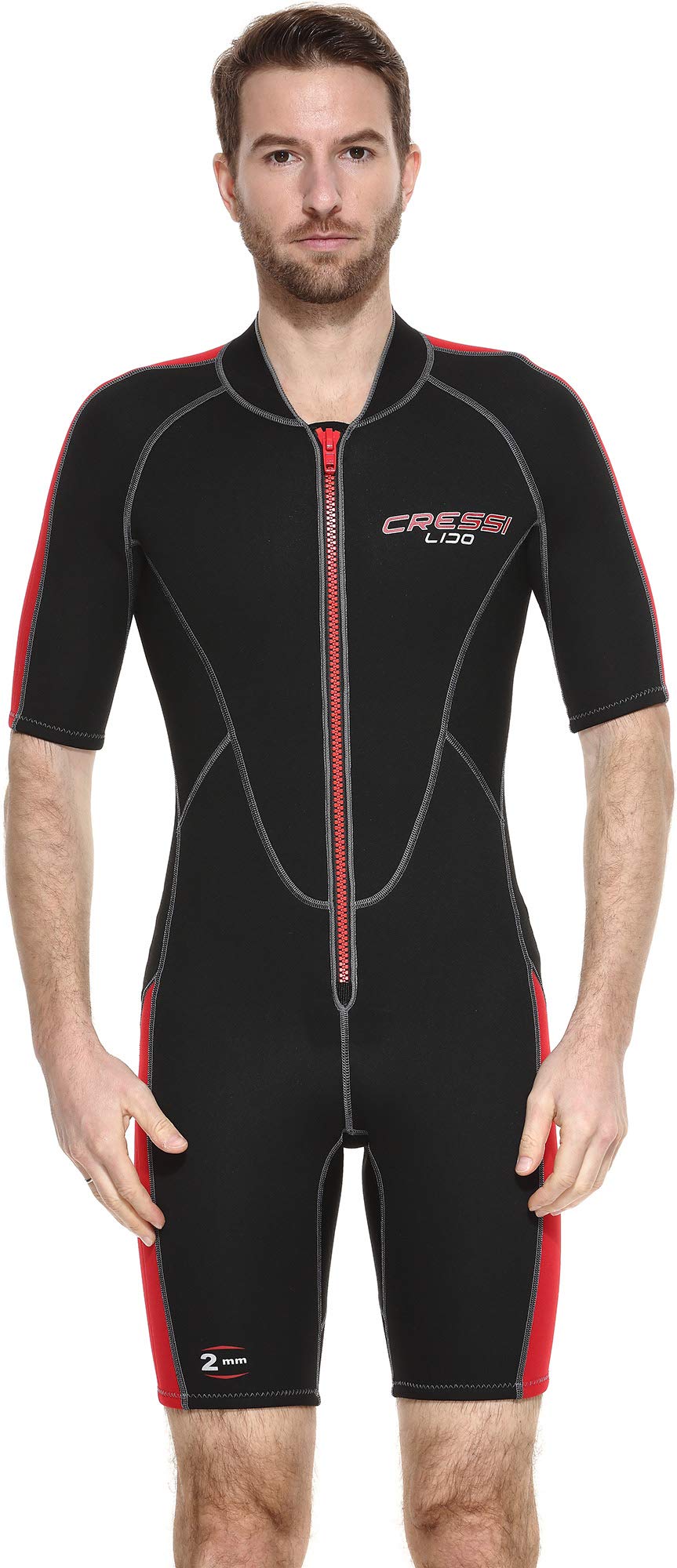 Cressi Lido Man Shorty Wetsuit - Men's Shorty Wetsuit for Snorkelling, Swimming and Water Sports, 2mm Ultra Stretch Neoprene