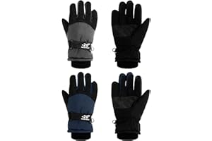 SATINIOR 2 Pairs Kids Waterproof Winter Snow Gloves Ski Gloves for Boy Girl Outdoor Warm Thickening Snowboar