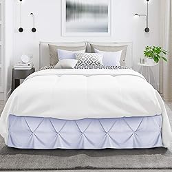 Nestl Ice Blue Bed Skirt Twin Size, Pinch Pleat