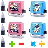 UDEEF 4PCS Smart Math Stamp Set &ndash; Reusable Roller Tools for Addition, Subtraction, Multiplication &amp; Division Practice, Educational Supplies for Kids, Preschool &amp; Classroom Use