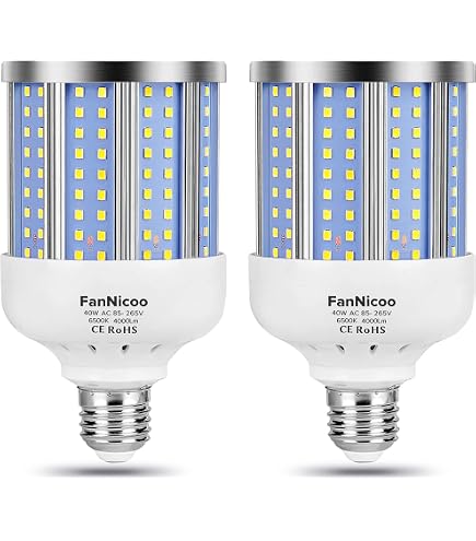 65W LED Corn Light Bulb, 2 Pack (650W Equivalent), Daylight...