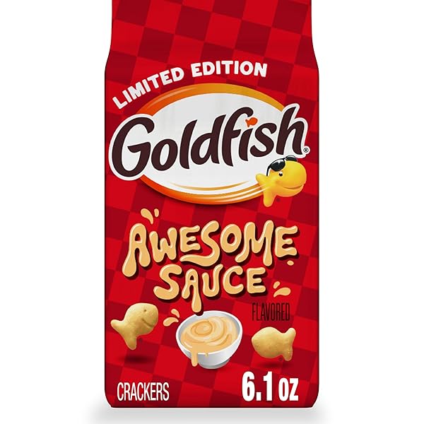 GOLDFISH AWESOME SAUCE FLAVORED CRACKERS, 6.1 OZ BAG