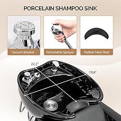 OmySalon Backwash Unit Salon Shampoo Bowl and
