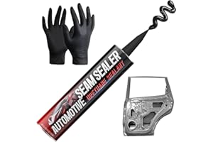 VICBTZT Professional Seam Sealer Automotive, Black Paintable Quick-Cure Waterproof Polyurethane Sealant for Auto Metal Panels, Box Trucks, RV Roofs & Containers, Includes Nitrile Gloves & Tip, 10.5 oz