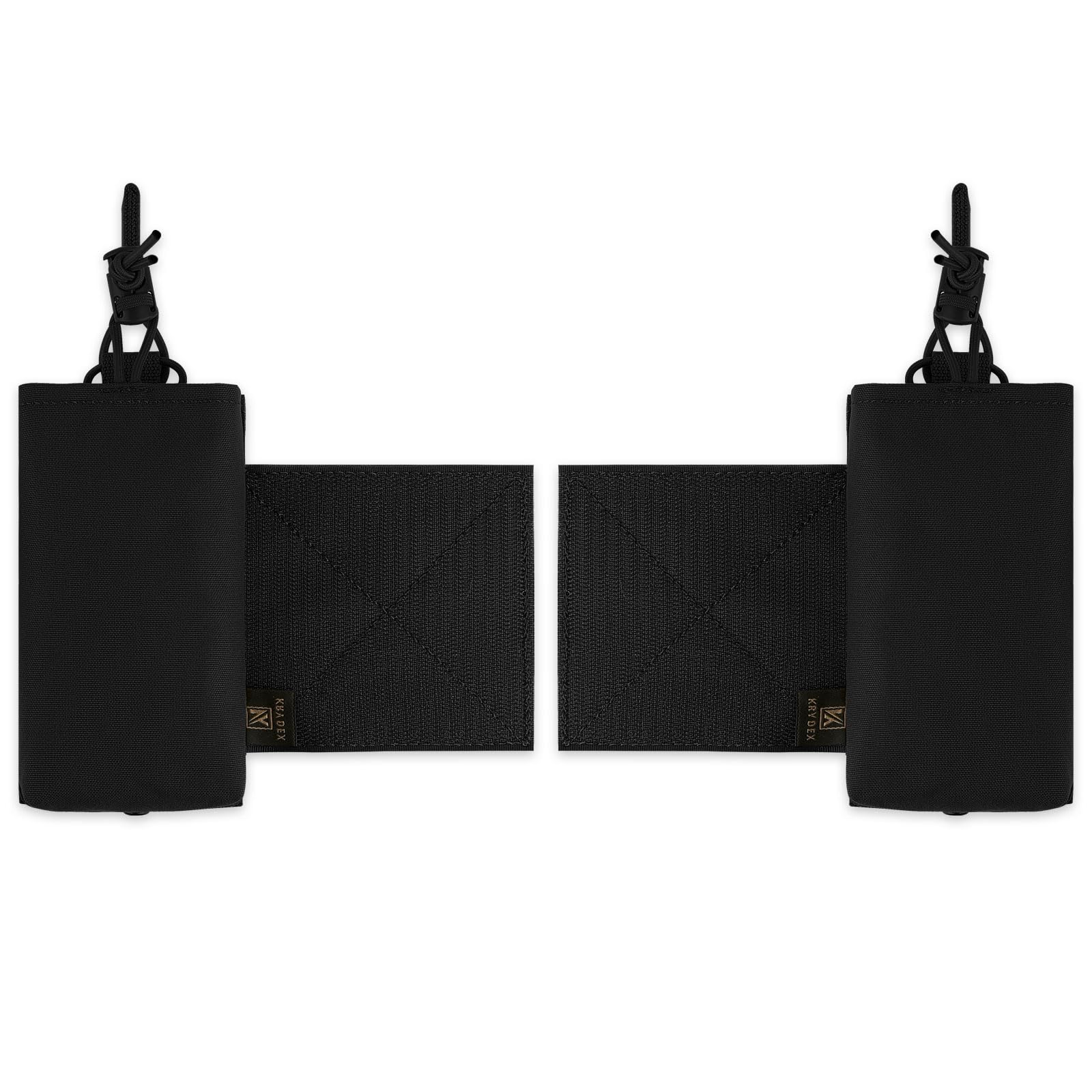 KRYDEX GEAR Magazine Holder Radio Pouch with Hook and Loop Cummerbund Side Mag Pouch Holster for Chest Rig Tactical Vest (Black)