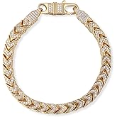 Gemsme 6mm Cuban Bracelet, Hip Hop Heavy 18k Yellow Gold d Plated Full Iced Out Miami Cuban Link Chain Bracelet 6MM