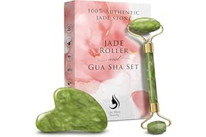 LEXI WHITE BEAUTY Lexi White Gua Sha Facial Tools | Jade Gua Sha Tool | Face Roller for Wrinkles and Lifting, Eye Roller for Puffy Eyes, Facial Massager | Skincare and Beauty Tools Accessories | Face Massager Tool