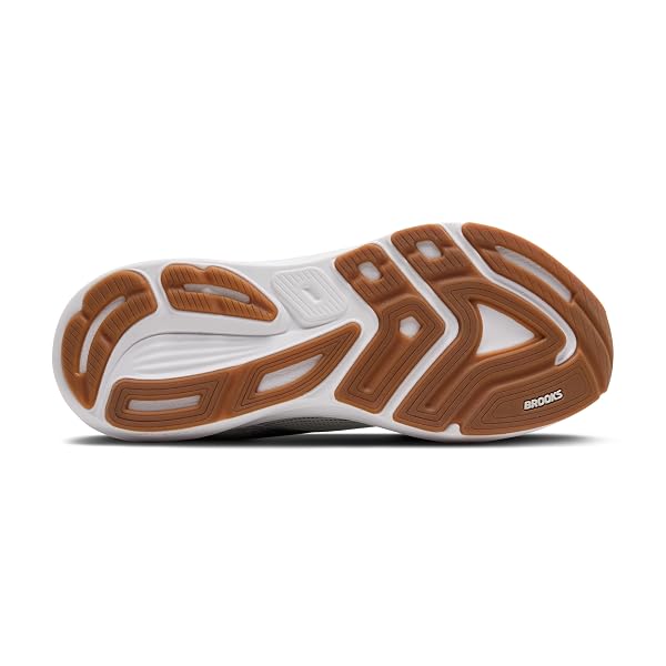 BROOKS MEN’S REVEL 8 NEUTRAL RUNNING & WALKING SHOE – WHITE/BLACK/OAK BUFF – 9 MEDIUM