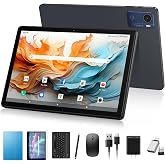 10.1 Inch Android 16 Tablet, 12GB + 64GB, 2 in 1 Tablets with Keyboard | Octa-Core Processor, 512GB Expand, 5+13MP Camera, 7000mAh Battery, AI Gemini, GPS, Bluetooth 5.0, 5G WiFi, Mouse, Bule Case