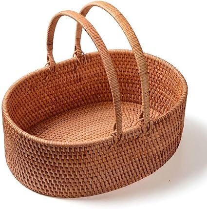 Zaihw Panier En Osier Panier A Pique Nique Tisse Vide Saule Ovale Ovale Grand Panier De Rangement Avec Doubles Poignees Paniers De Service A Fruits Panier De Paques Amazon Fr Cuisine Maison