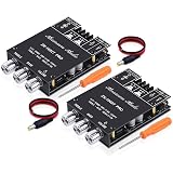 ZK-1002T PRO Bluetooth 5.0 Amplifier Board 2.0 Channel 200W HiFi Subwoofer Audio AMP with Treble and Bass, BT USB and AUX Inputs, DC 12-24V Stereo AMP Module for DIY Speakers (2 Pack)