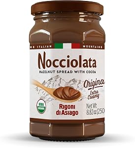 Rigoni di Asiago Organic Nocciolata Classic Hazelnut Spread with Cocoa & Milk, 8.82 OZ (Pack of 1)