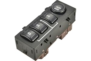 RLP 4WD Wheel Drive Switch 4x4 Transfer Case Button Compatible with 2003-2007 Cadillac Escalade Chevy Silverado Suburban Avalanche Tahoe GMC Sierra Yukon Replacement for 15136039 15164520 19259313