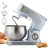 3-IN-1 Stand Mixer, 6+P Speed Electric Stand Mixer, 5.3QT WESTCOOKAID Kitchen Mixer for Daily Use with Whisk, Dough Hook, Flat Beater, Splash Guard for Baking, Cheesecake, Bread, Cookies, Blue