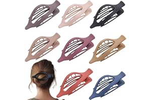 CENTSTAR 8 Pack Flat Hair Clips for Women,Matte No Crease Flat Claw Clips, Large Strong Hold Barrettes for Thick & Thin Hair, French Duckbill Styling Accessories