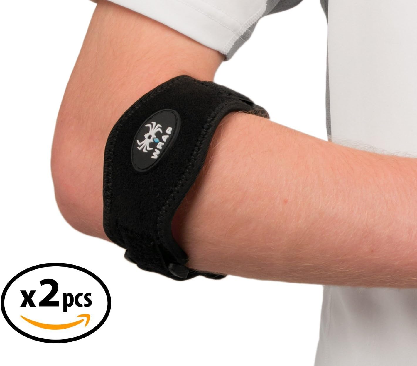 2 Tennis Elbow Brace with Gel Pad by B Wrap With BONUS Knee Brace