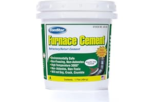 ComStar Furnace Cement, Ready-to-Use Refractory & Retort Cement, High Temperature Cement, Fireproof, Acid-Proof, Gas-Tight, Smokeless, Bonds to Stone, Metal, Brick, Ceramic, 1 Pint (40-355)