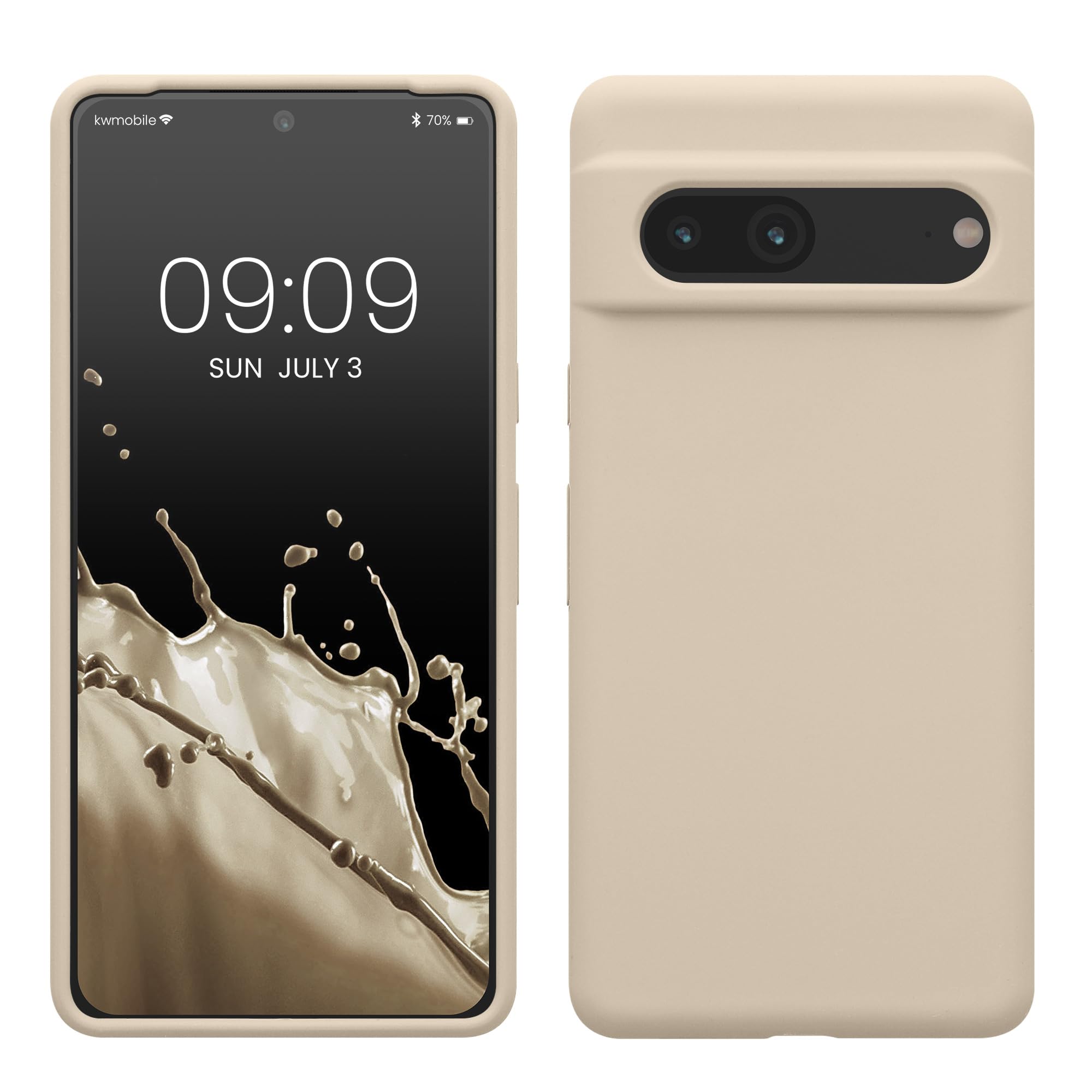 kwmobile Case Compatible with Google Pixel 7 Case - TPU Silicone Phone Cover with Soft Finish - Cream Matte