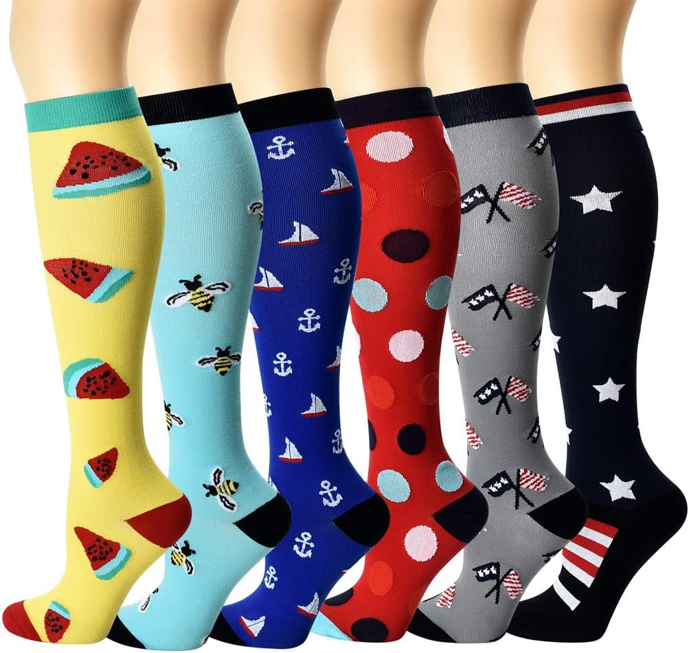 Compression Socks Women Men 20-30mmHg Knee High Compression Stockings