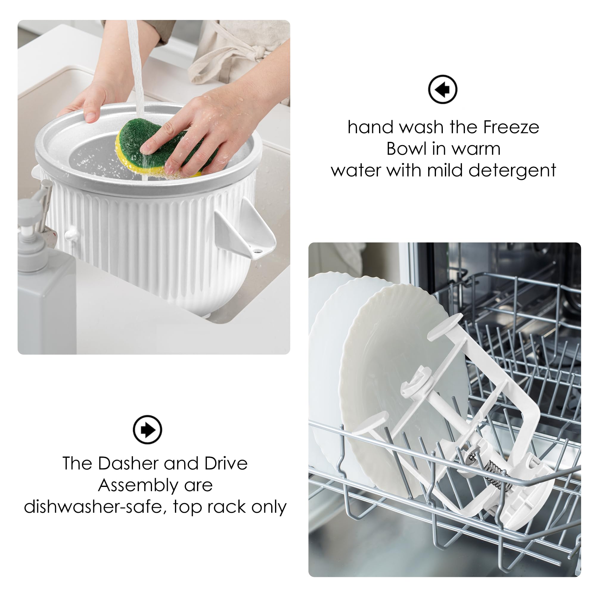 Ice Cream Maker Attachment for Kitchenaid Stand Mixer - Compatible with 4.5 Qt and Larger Stand Mixers - 2 Quart Frozen Yogurt - Ice Cream & Sorbet Gelato Maker