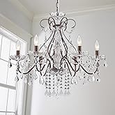Saint Mossi 6 Light Crystal Chandelier Light Fixture Modern Chandelier Crystal Lighting, Crystal Pendant Raindrop Chandelier 