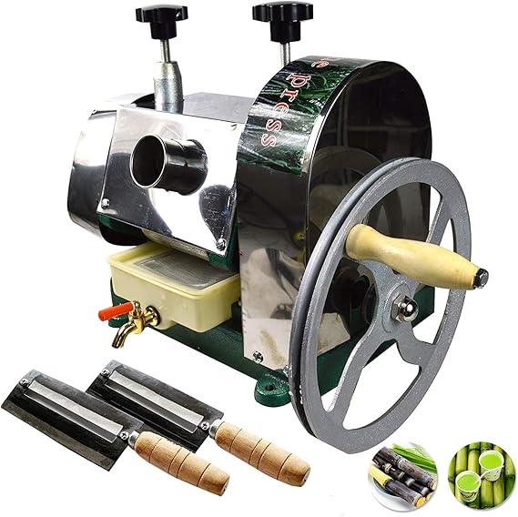 INTBUYING 3 Rollers Manual Sugar Cane Press Juicer Machine
