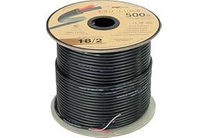MAXBRITE 500 ft. 18AWG Low Voltage LED Cable, 2 Conductor, Outdoor Rated, Black Sleeve in-Wall Speaker Wire UL Listed Class 2, Sunlight Resistant