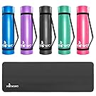 Proworks Large Padded Yoga Mat with Carry Handle for Pilates/Exercise/Gymnastics – Black