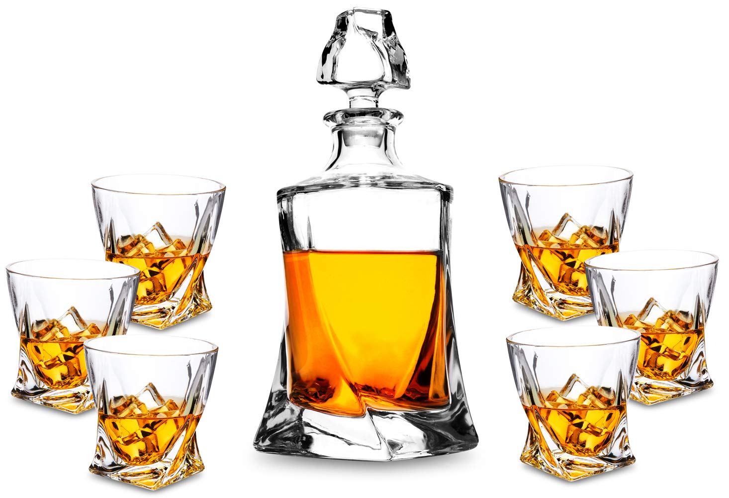 Buy KANARS Whiskey Decanter Set with Glass, Crystal Liquor Decanter