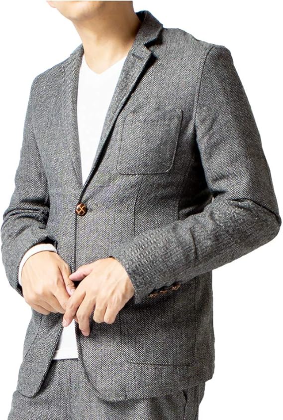 Amazon ジェネレス テーラードジャケット ウール ツイード 暖かい 秋冬 テーラード ジャケット メンズ コート ジャケット 通販
