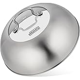 YOSUKATA Wok Lid 11.4 In - Premium Stainless Wok Cover with Tempered Glass Insert Steam Holes and Ergonomic Handle - Durable Wok Accessories - Dishwasher-Safe Lid for 11.8-In Wok - Chees Melting Dome