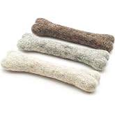 Glaciart One Felted Wool Dog Chew Bone (3 Pcs)| Durable Dog Chew Toy, Puppy Chew Toys for Teething &amp; Dog Teeth Cleaning | Pet Toys Fetch Games &amp; for Anxiety/Boredom | Great for Small or Medium