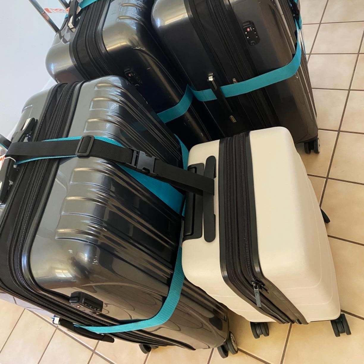 Luggage Straps for Suitcases TSA Approved, Travel Accessories to Connect Two Suitcase, Add Bag Luggage Straps for Carry On Your 3 Luggages Adjustable Buckle Belt, 2Pack Black