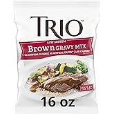 Trio Brown Gravy Mix, Brown Gravy Sauce, Low Sodium Foods, Just Add Water, 16 oz Bag