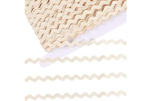 GORGECRAFT 16.5 Yards Cotton Rick Rack RIC Rac Trim for Sewing 3/8 inch Rickrack Lace Wave Ribbon Floral White Zig Zag Wave B